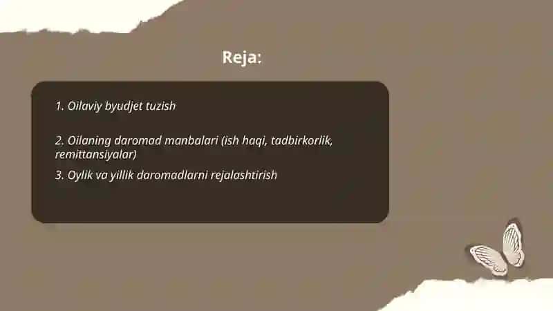 Oilaviy byudjet tuzish 2