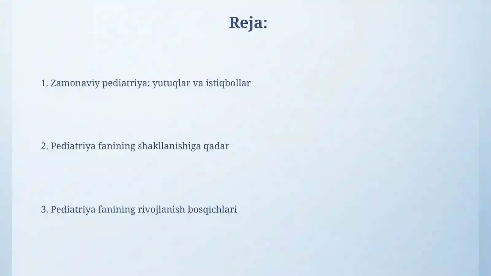 Pediatriya fanining rivojlanish tarixi va bosqichlari haqida 2