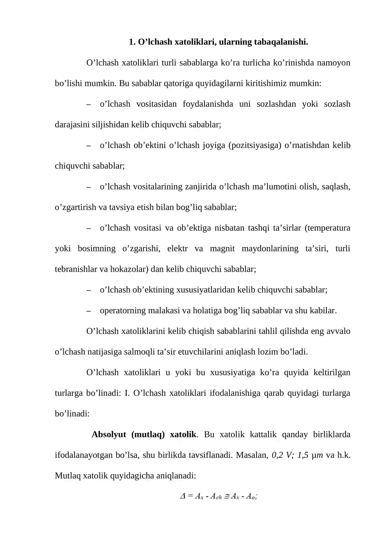 O'lchovlar va ularning turlari 2