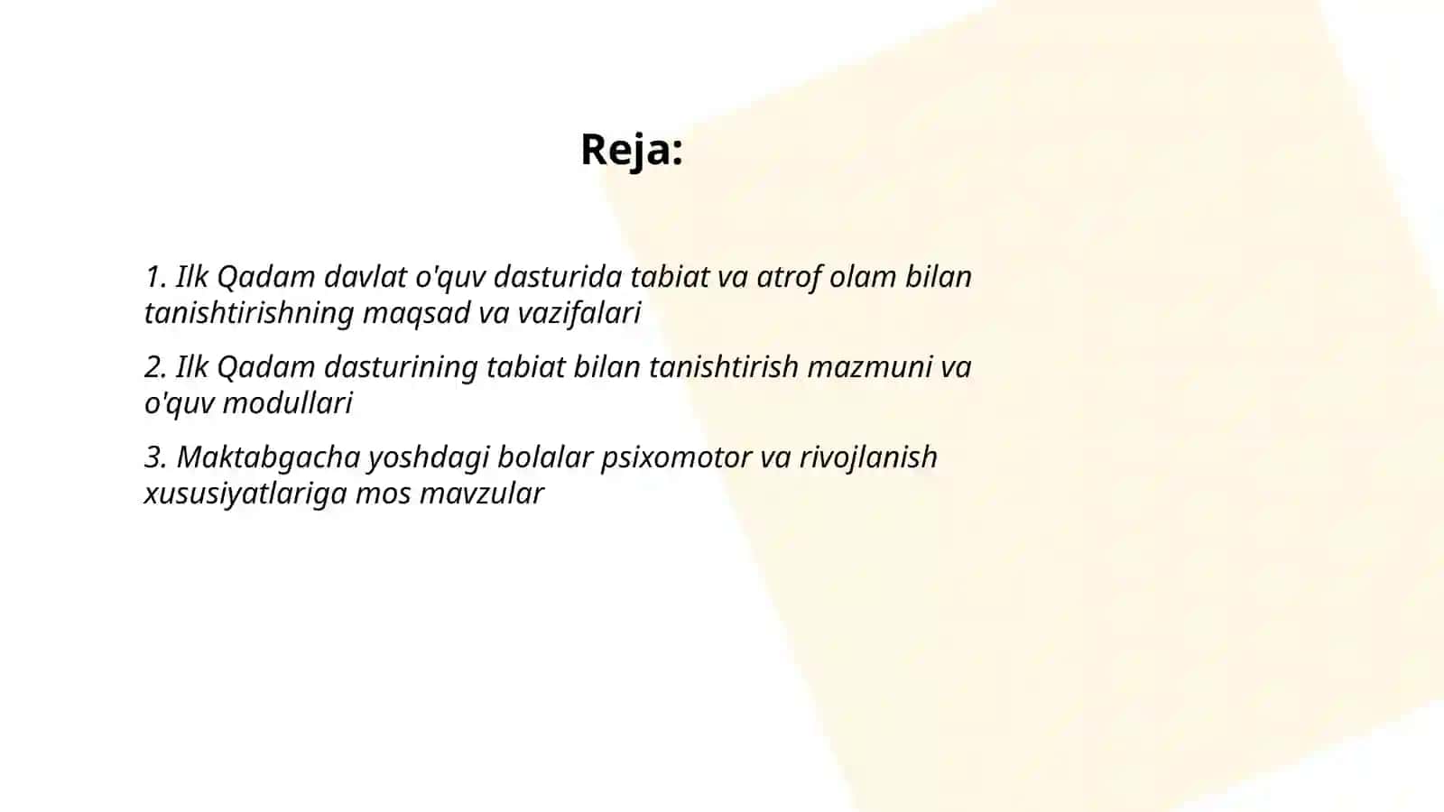 Ilk Qadam davlat òquv dasturi 2