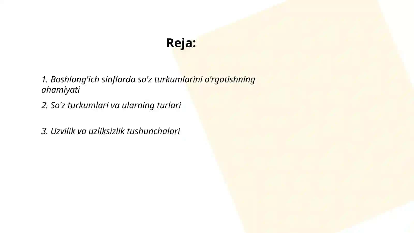 Boshlang' ich sinflarda so'z turkumlarini o'rganishda uzvilik va uzliksizlikning ta'minlashni tahlil qilish 2