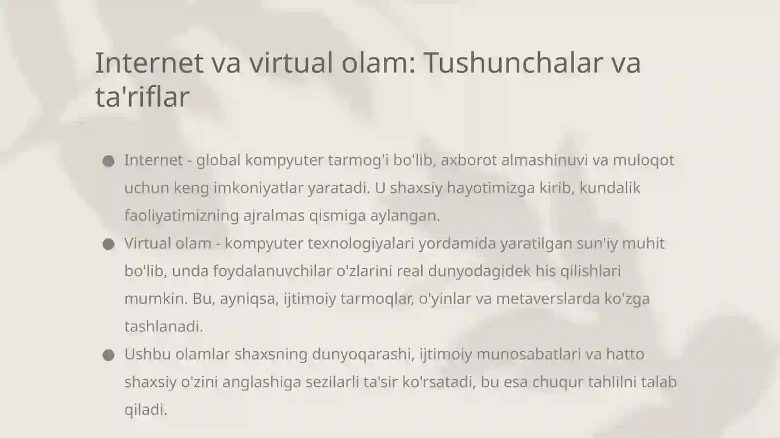 Axborot olamining shaxsga ta'siri: Yangi davr haqiqati 2