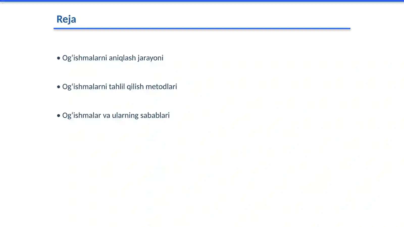 Ogʻishmalarni aniqlash va tahlil qilish 2