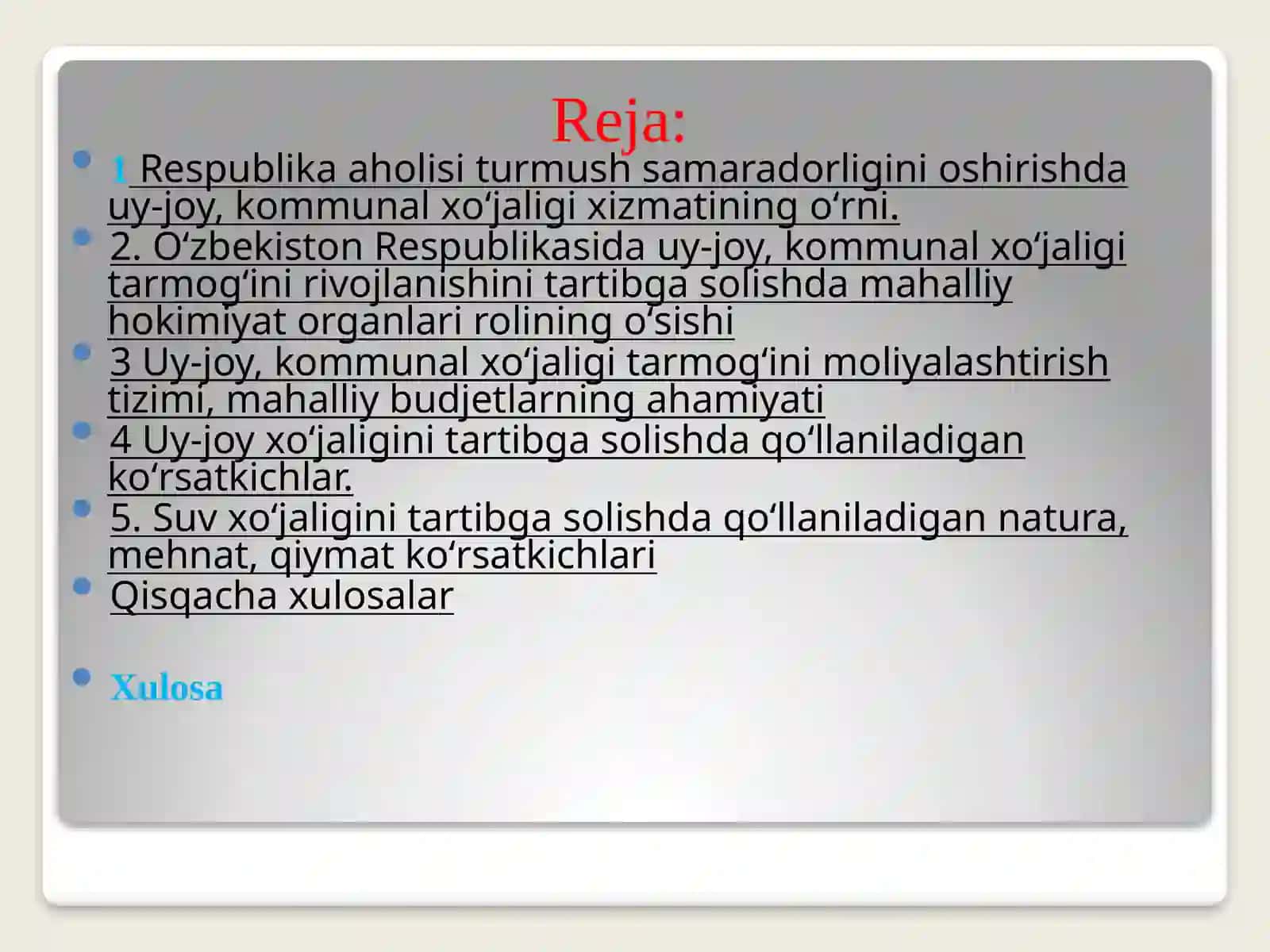 UY-JOY KOMMUNAL XО‘JALIGI TARMOG‘I IQTISODIYOTI 2