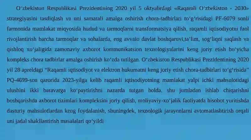 Raqamli iqtisodiyot va elektron hukumatni keng joriy etish 2