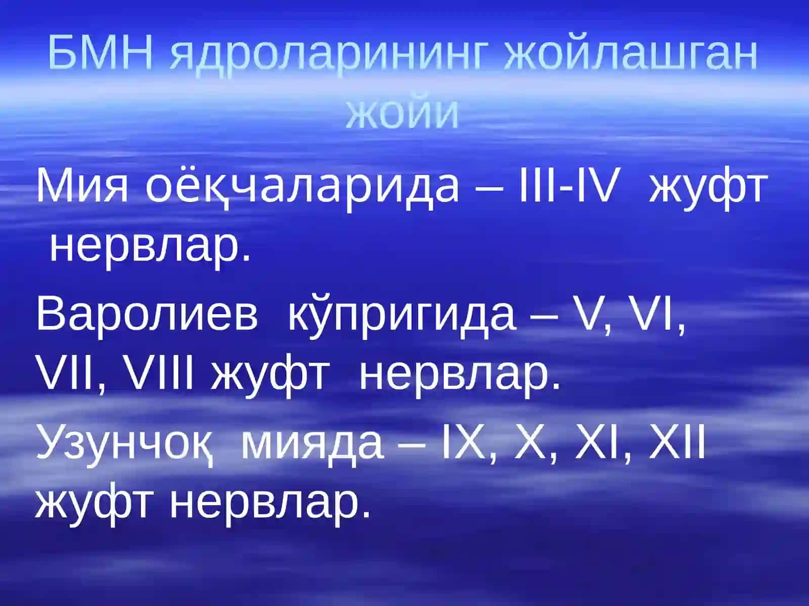 Бош мия нервлари ядролари ва функцияси 2