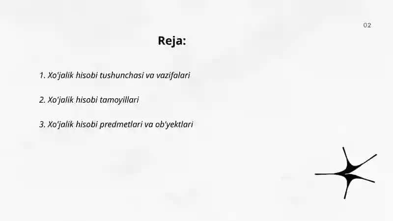 Xo'jalik hisobi haqida tushuncha va unga qoyiladigan talablar 2