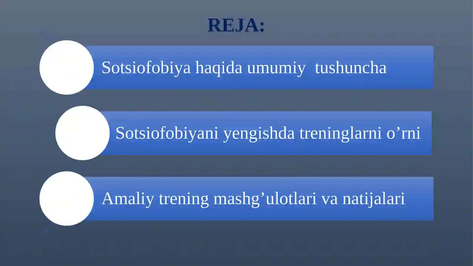 Sotsiofobiyani yengish bo'yicha treninglar 2