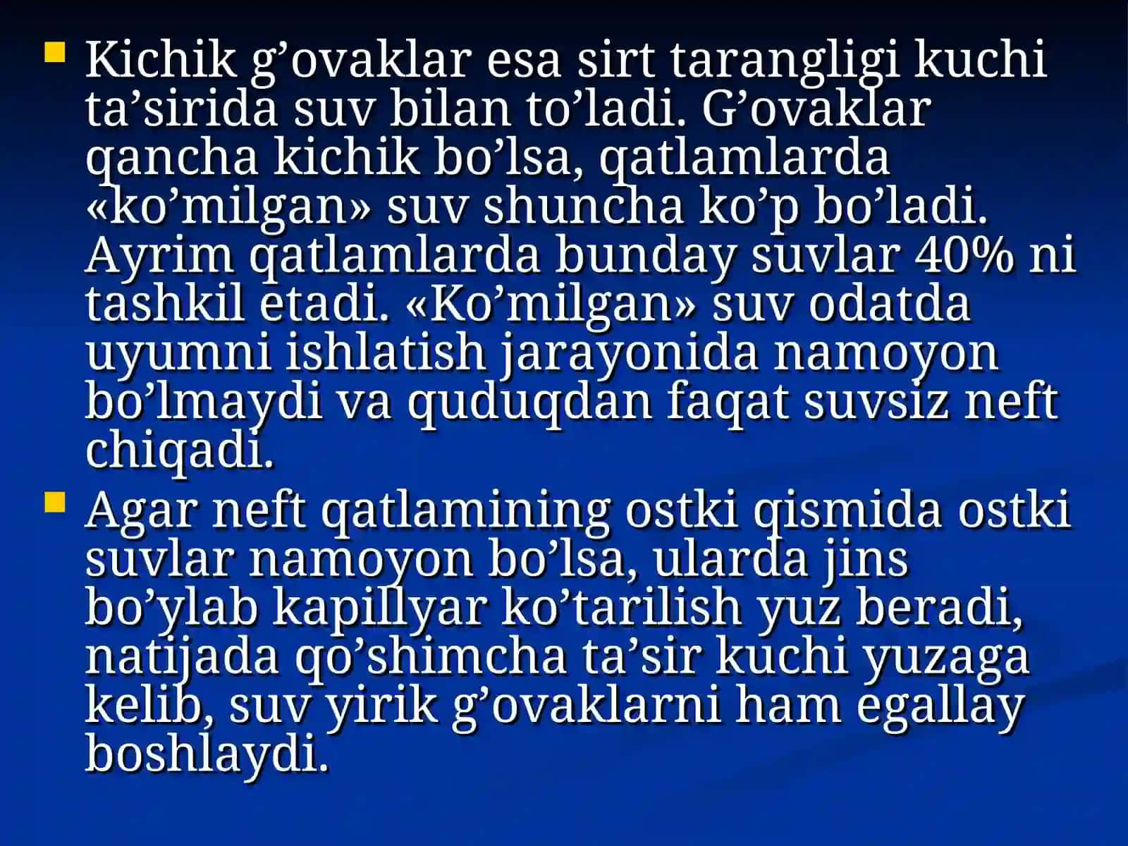 QATLAMNING NEFT-GAZGA TO’YINGANLIGINIANIQLASH METODLARI 2