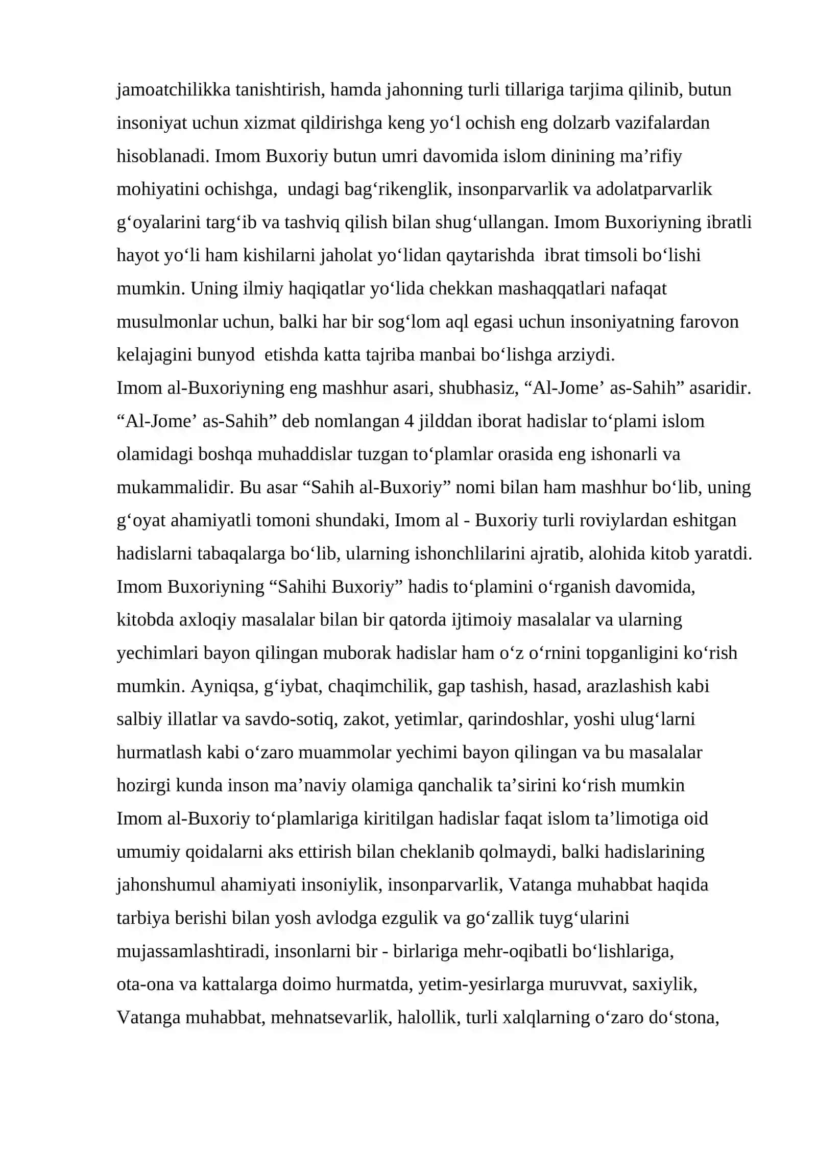 Imom Buxoriy sahih hadisligini aniqlash mezonlari zamonaviy tarixshunoslik nuqtai nazarda 2