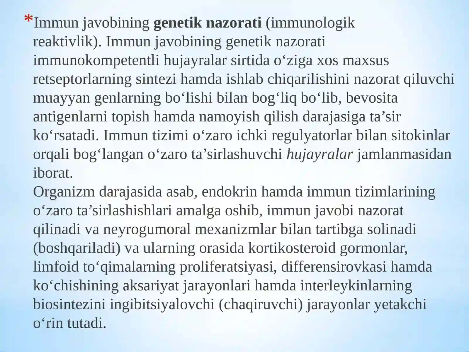 Immunjavobining genetik nazorati. Gistomoslikning asosiy kompleksi 2
