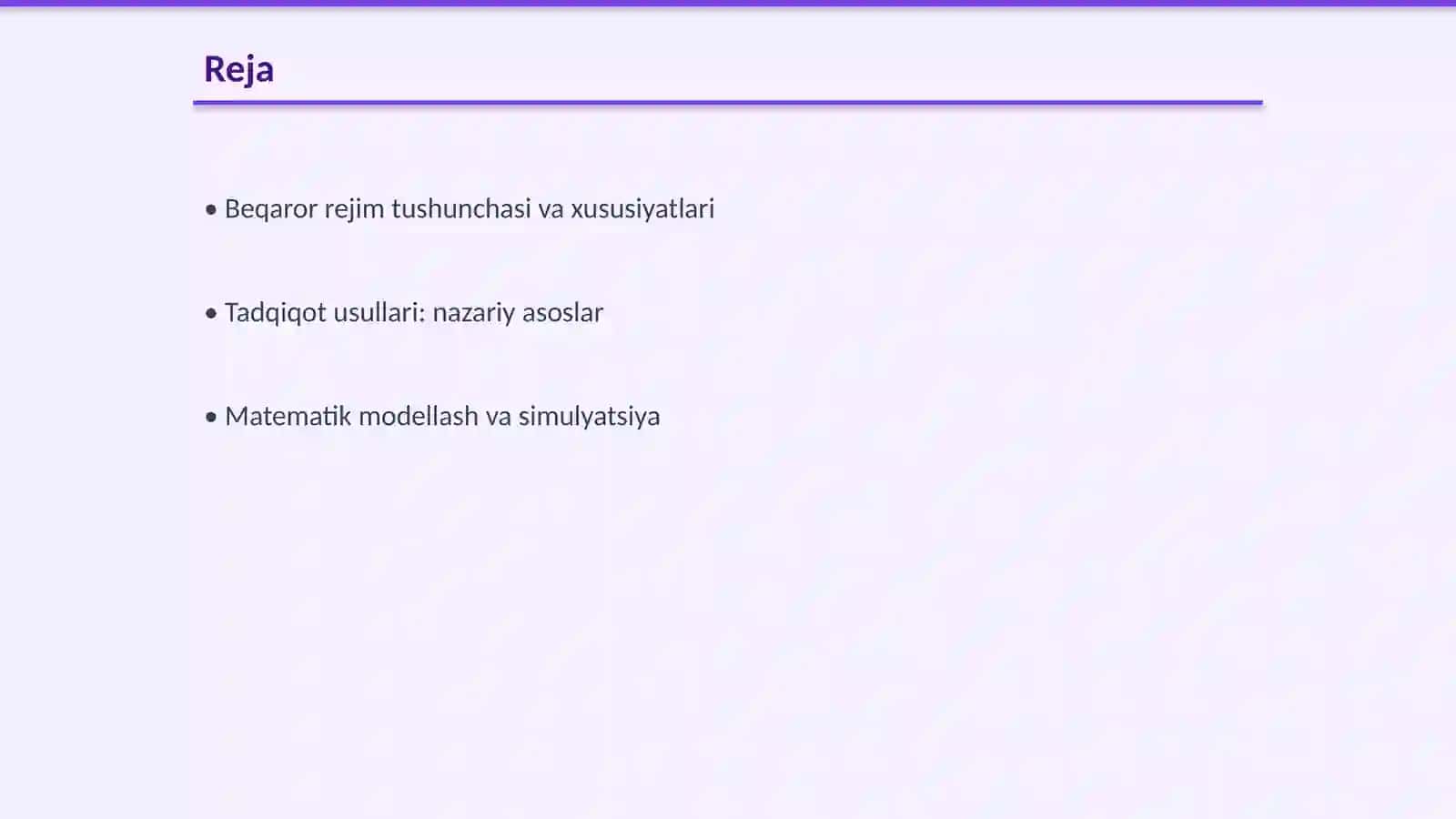 Beqaror rejimda tadqiqodlash usillarini òrganish 2