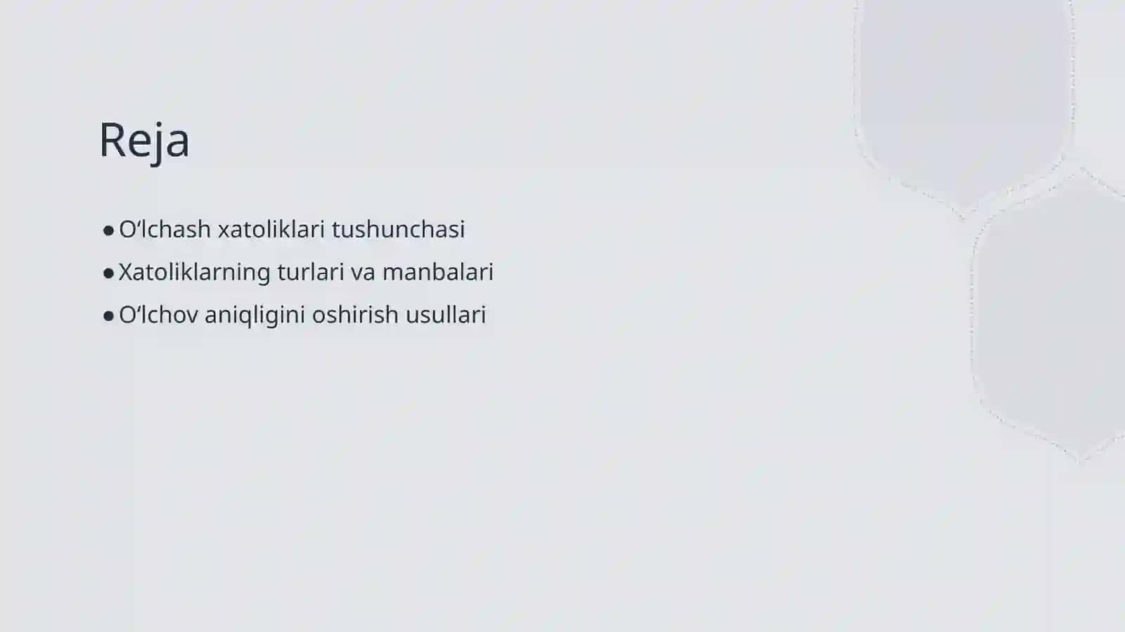 O‘lchash xatoliklari va ularning klassifikatsiyasi 2
