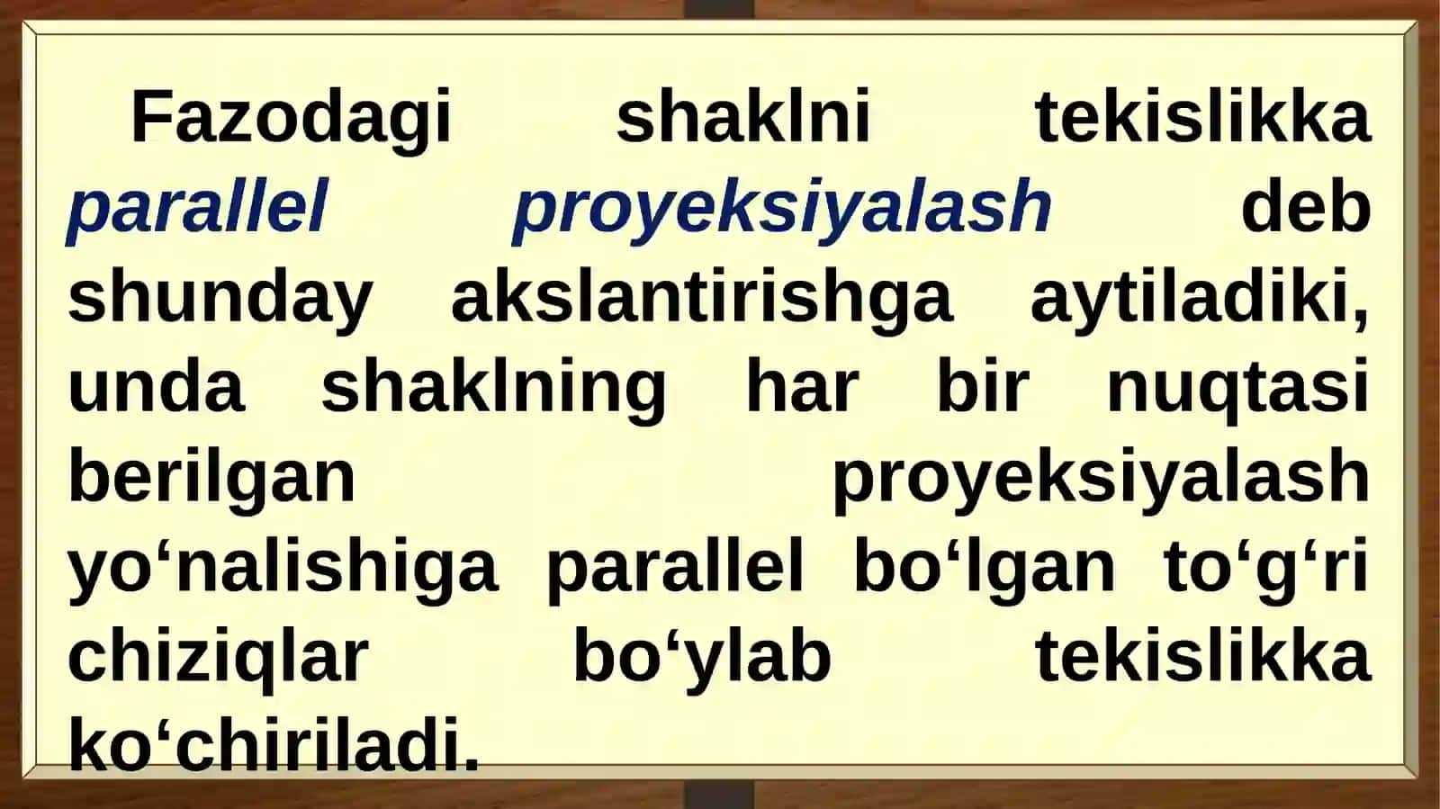 Geometriya10-sinf Fazoda ortogonal proyeksiya va undan texnikada foydalanish 2