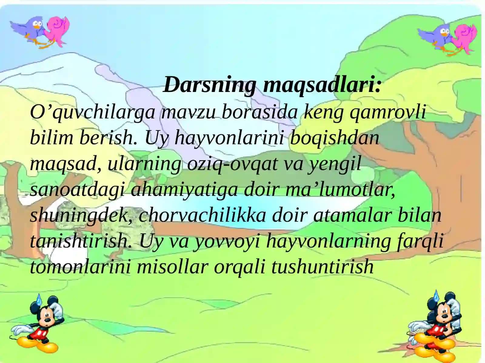 O’lkamizdagi uy va yovvoyi hayvonlar 2