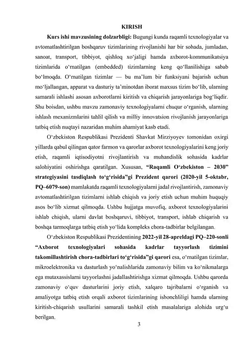 OʻRNATILGAN TIZIMLARDA AXBOROTLARDA KIRITISH-CHIQARISH USULLARI 2