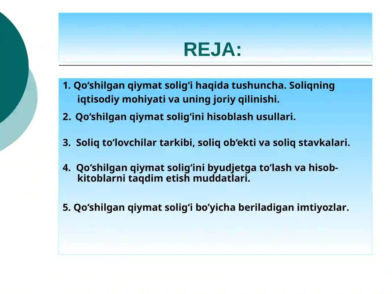 QO'SHILGAN QIYMAT SOLIG'I 2