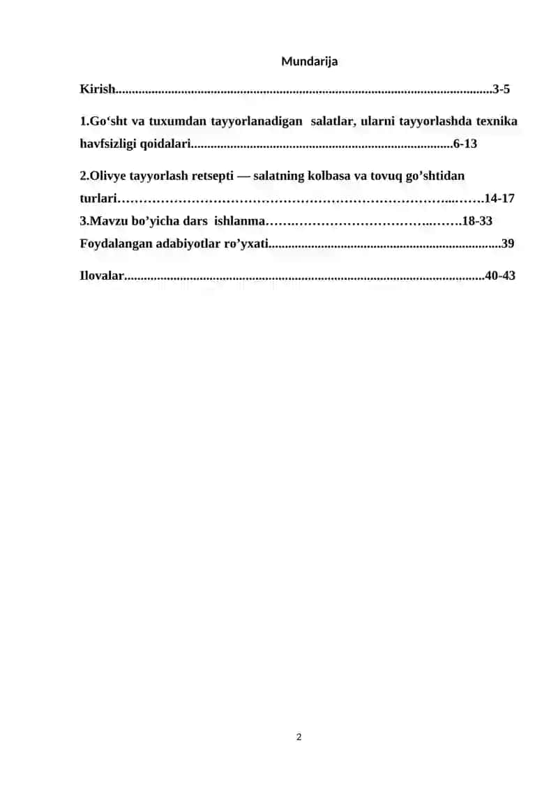 O‘quvchilarga «Go‘sht va tuxumdan tayyorlanadigan salatlar, ularni tayyorlash va dasturxonga tortish» mavzusini o‘qitish metodikasi 2
