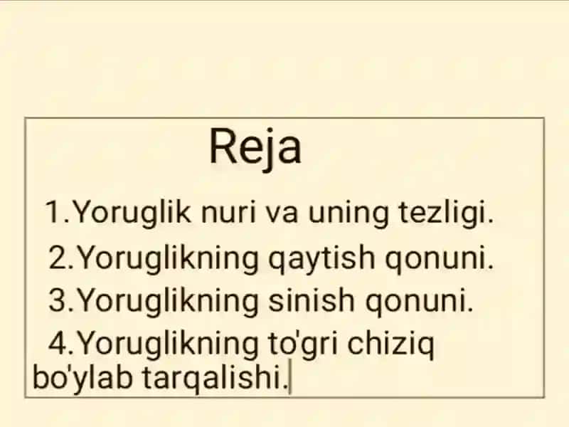 Yorug'likning qaytish va sinish qonunlari 2