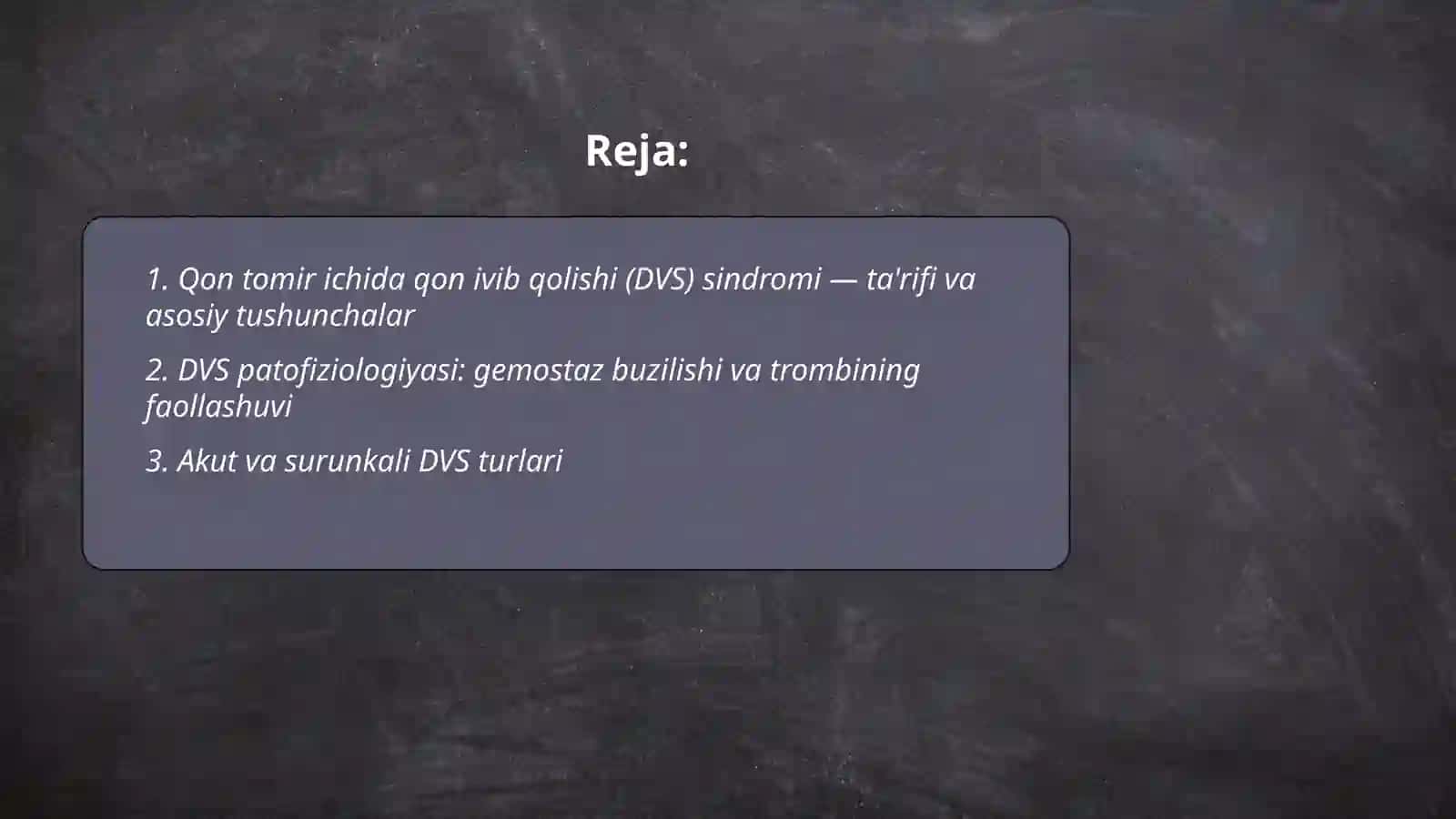 Qon tomir ichida qon ivib qolishi (DVS) sindromi 2
