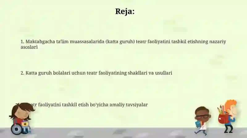 Maktabgacha ta'lim tashkilotida sahnalashtirish faoliyatini tashkil qilish ( katta guruh) 2
