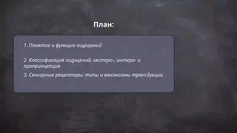 Общее представление об ощущениях и их нейрофизиологические 2