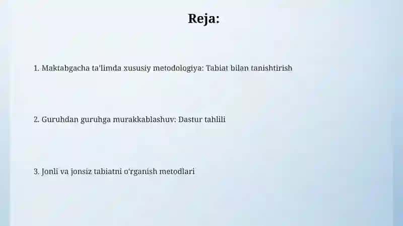 Maktabgacha ta’lim xususiy metodikasi 2