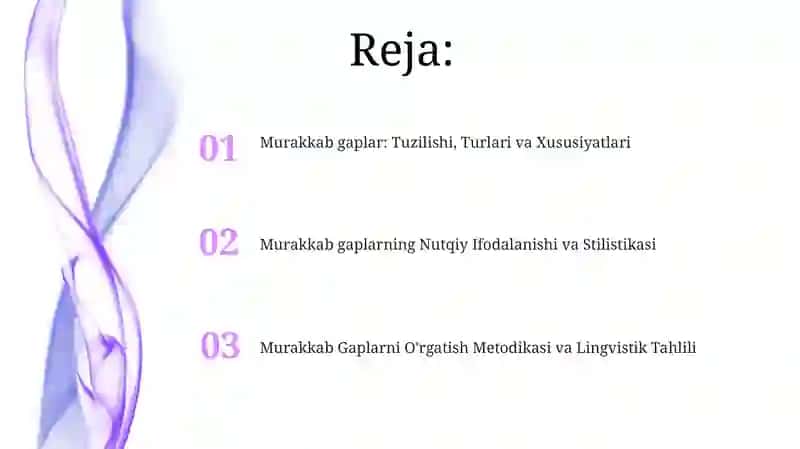 Murakkab qo'shma gaplar va ularning nutqiy ko'rinishlari 2