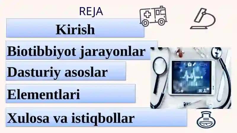 Biotibbiy jarayonlarning dasturiy asoslari va ularning elementlari nanotechnologiya 2