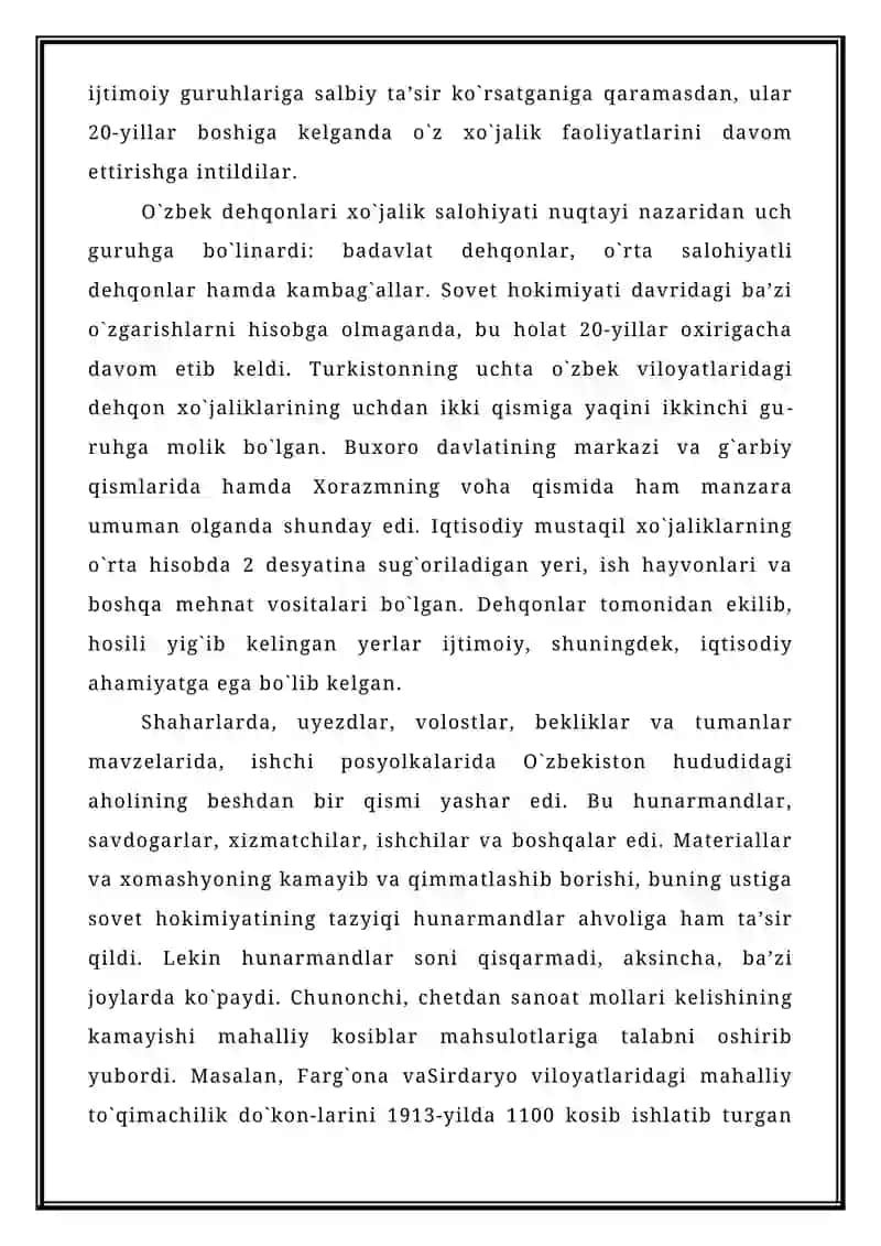 ASRIY XO`JALIK JARAYONLARINING BUZILISHI VA IQTISODIY INQIROZ 2
