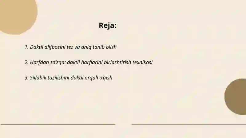 Daktil orqali ifodalangan so‘z va jumlalarni o‘qish 2