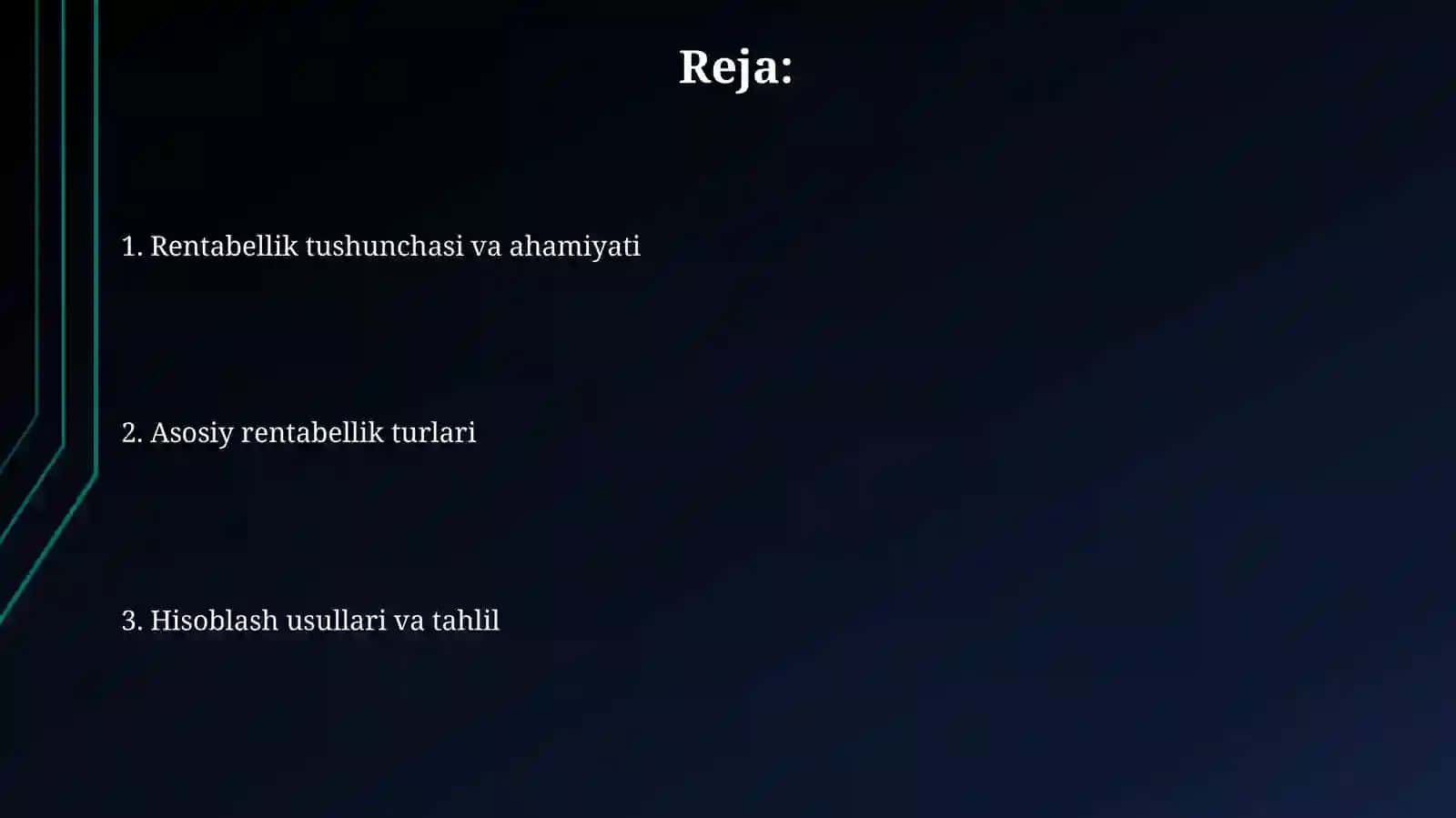 Rentabellik koʻrsatgichlari mavzusida ma'lumot 2
