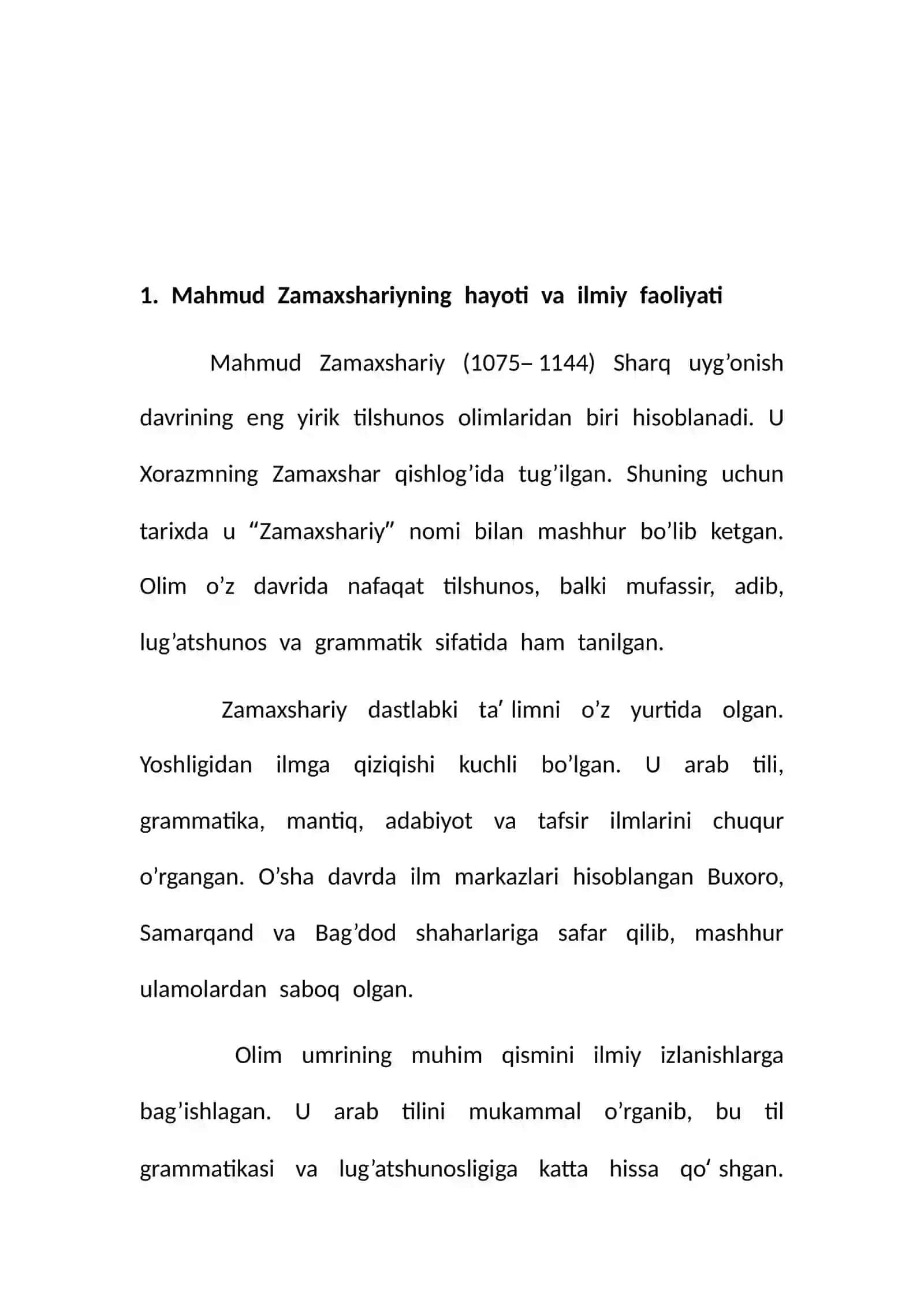 Mahmud Zamaxshariyning lingvistik merosi 2