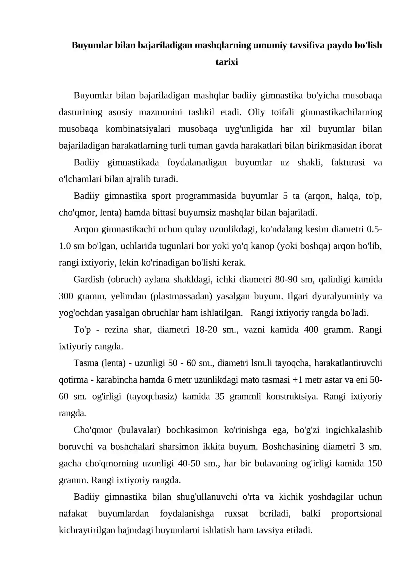 Buyumlar bilan bajariladigan mashqlar 2