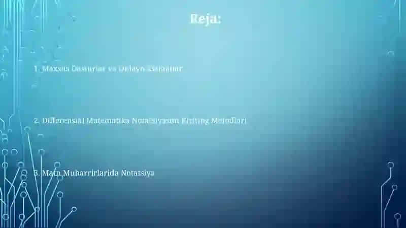Matematika differensial belgisi ostiga kiritish usullari 2
