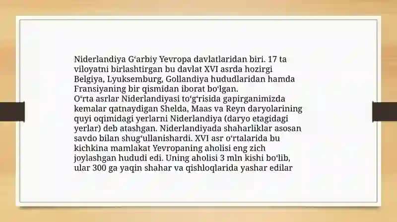 Niderlandiya burjua inqilobi va uning xalqaro ahamiyati 2
