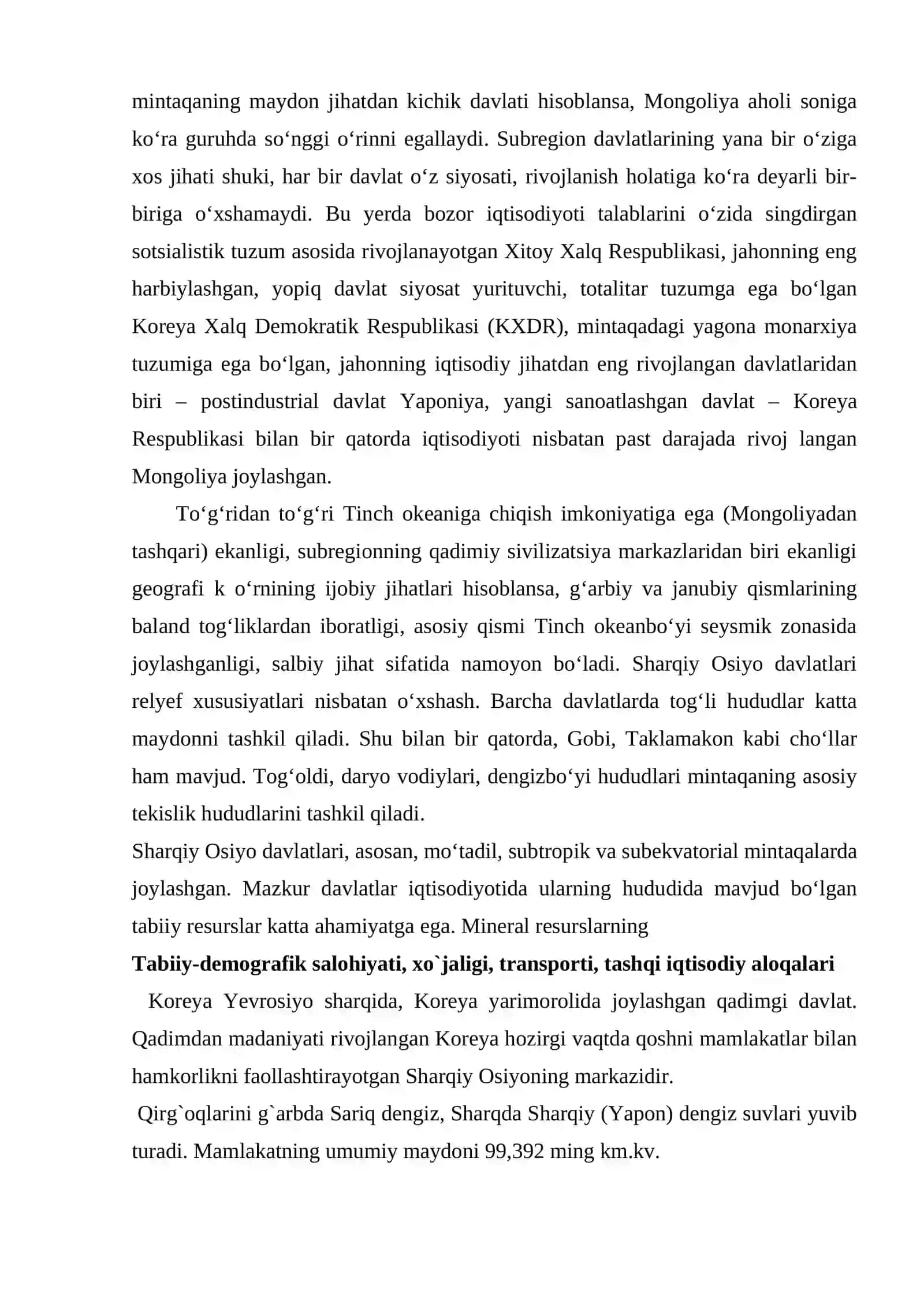 KOREYA YARIM OROLI TABIIY GEOGRAFIYASI 2