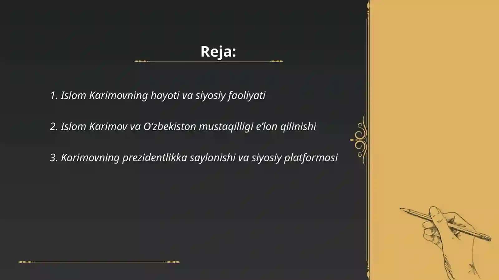 Islom Karimov mustaqil O'zbekistonning birinchi prezidenti 2