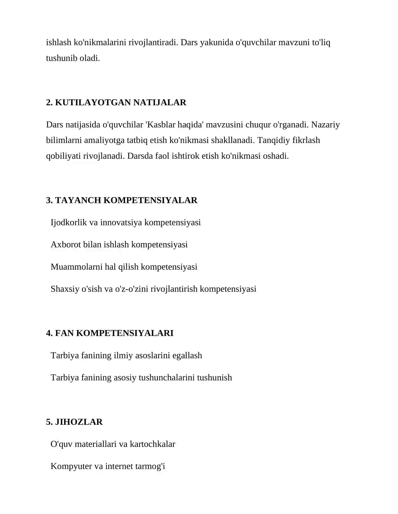 Kasblar haqida 2