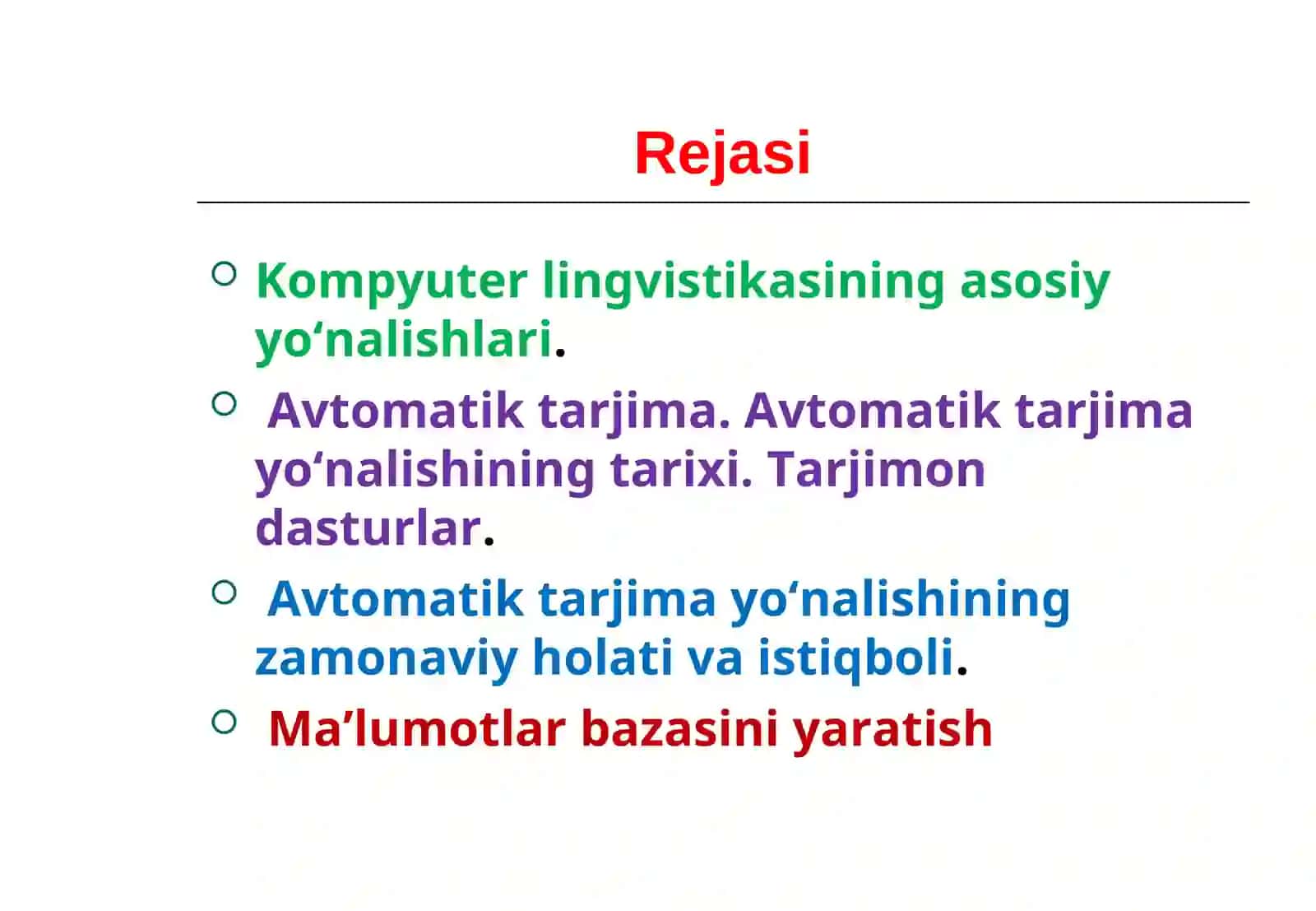Kompyuter lingvistikasining asosiy yo‘nalishlari 2