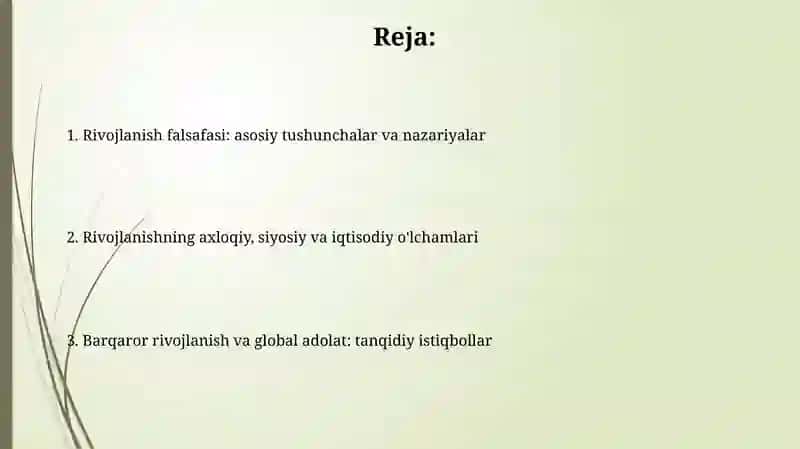 Rivojlanish falsafasi slayd 2