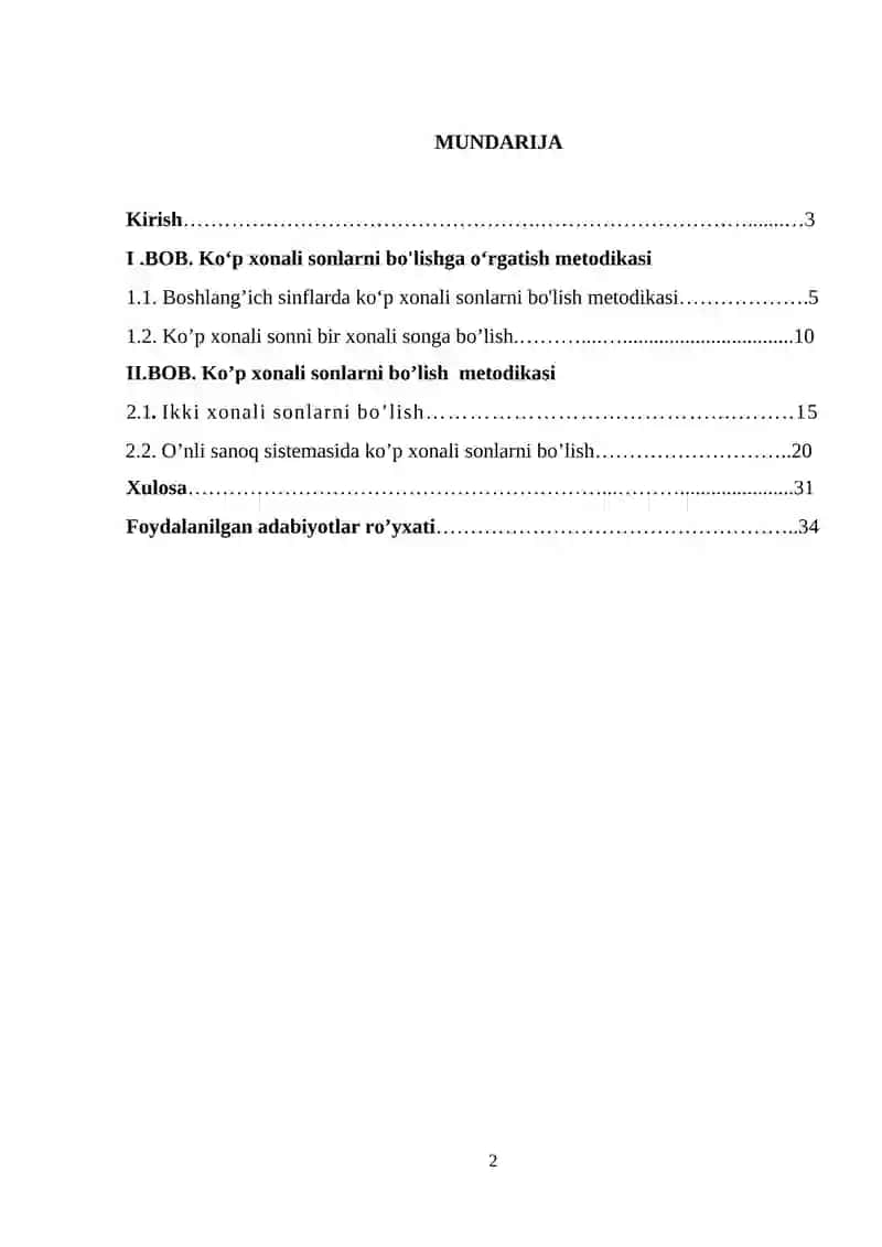 Boshlangʻich sinf matematika darslarida koʻp xonali sonlarni boʻlish metodikasi 2