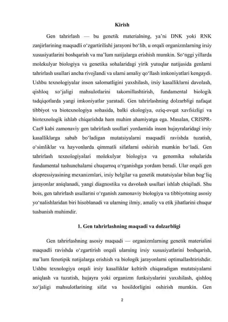Genlarni tahrirlash usullari 2