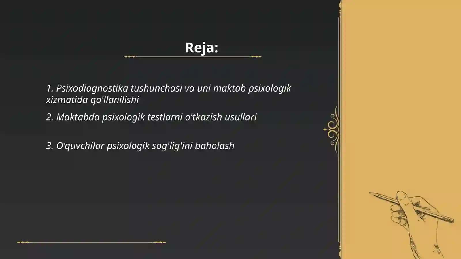 MAKTAB PSIXOLOGIK XIZMATIDA PSIXODIAGNOSTIKA 2