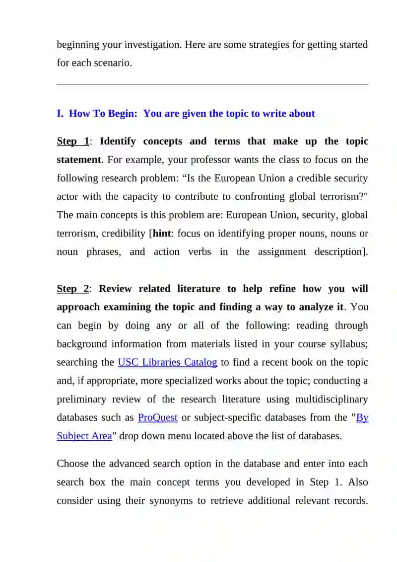Choosing a Research Problem / How to Begin 2