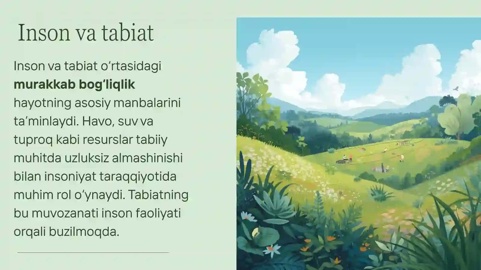Inson faoliyatining tabiatga ta'siri va tabiatning javob reaksiyasi 2