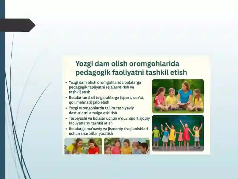 Yozgi dam olish oromgohlarida pedagogik faoliyat 2