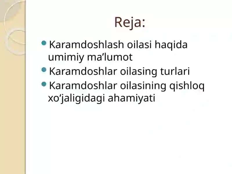 Karamdoshlar oilasi turlari va ularning qishloq xoʻjaligidagi ahamiyati 2