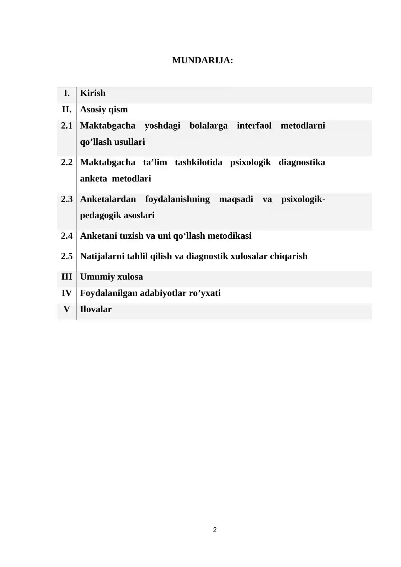 Bolalar bilan ishlashda anketalardan foydalanish metodikasi 2