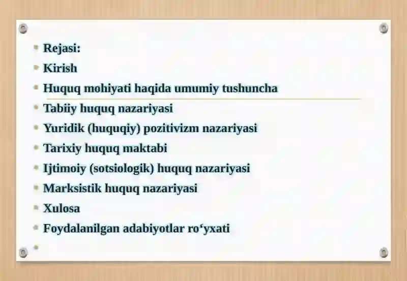 HUQUQNING MOHIYATI HAQIDAGI NAZARIYALAR 2